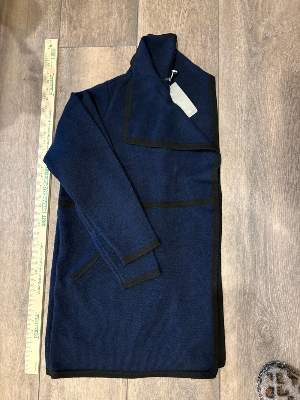 NWT Eileen Fisher Navy / Black Cashmere Fine-Gauge Sweater - Picture 8 of 8
